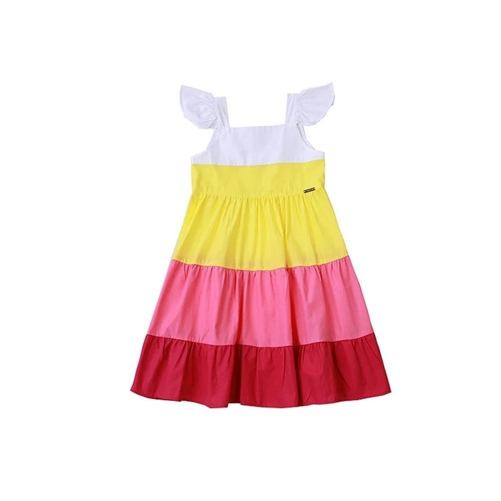 Precoce Girls Dress, Pre-Loved, Coquette Maximalist Colorblock